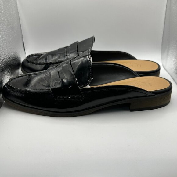 Franco Sarto Barlow women’s size 9 M black faux patent leather loafer mule - Picture 3 of 8